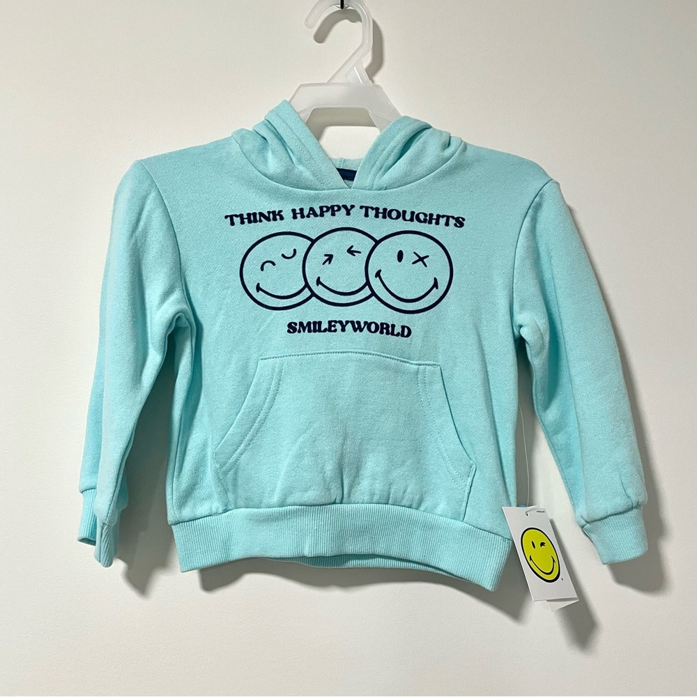 🟤2/$25 NEW Smiley World Think Happy Thoughts Hoodie (size 3T)
